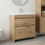 vidaXL Meuble sous lavabo de salle de bain Chêne artisanal