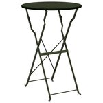 vidaXL Table Bistro Pliante Vert Foncé Ø50 x 71 cm  en Acier Revêtu de Poudre