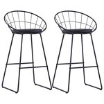 vidaXL Chaises de bar lot de 2 noir similicuir