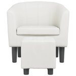 vidaXL Fauteuil avec repose-pied blanc similicuir