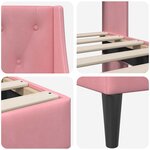 vidaXL Cadre de lit avec tête de lit Rose 180 x 200 cm Velours