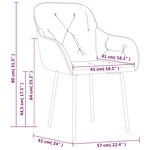 vidaXL Chaises à manger lot de 2 Marron Velours