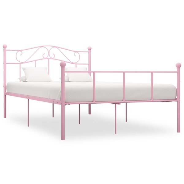 vidaXL Cadre de lit sans matelas rose métal 120x200 cm