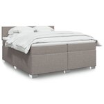 vidaXL Sommier à lattes de lit avec matelas Taupe 200x200 cm Tissu