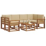 vidaXL Ensemble de canapés d'extérieur 7 pc Naturel et Beige