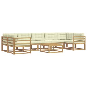 vidaXL Ensemble de canapés d'extérieur 6 pc Blanc et crème