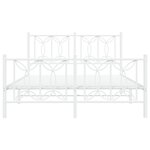 vidaXL Cadre de lit métal avec tête de lit/pied de lit blanc 140x190cm