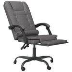 vidaXL Fauteuil de massage inclinable de bureau Gris Similicuir