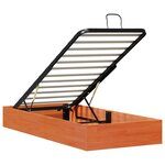 vidaXL Cadre de lit ottoman avec rangement Brun Ciré 100 x 200 cm
