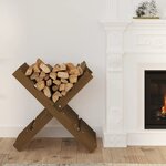 vidaXL Porte-bûches Marron miel 47x39 5x48 cm Bois massif de pin