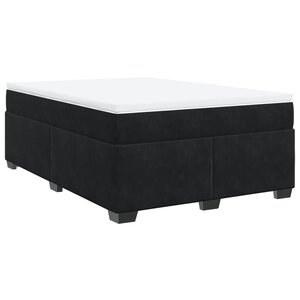 vidaXL Sommier à lattes de lit avec matelas Noir 140x200 cm Velours