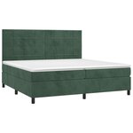 vidaXL Sommier à lattes de lit matelas et LED Vert foncé 200x200 cm
