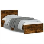 vidaXL Cadre de lit tête de lit chêne fumé 90x190 cm bois ingénierie