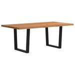 vidaXL Table à manger avec bord naturel 200x100x74cm bois massif chêne
