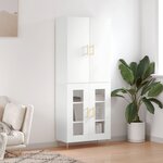 vidaXL Buffet haut Blanc 69 5x34x180 cm Bois d'ingénierie