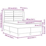vidaXL Lit à ressorts avec matelas Gris foncé 140 x 200 cm tissu