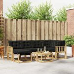 vidaXL Ensemble de canapés d'extérieur 7 pc Blanc et noir