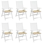 vidaXL Coussins de chaise jardin lot de 6 beige 40x40x4cm tissu oxford