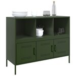 vidaXL Buffet vert olive 100 5x39x79 cm acier