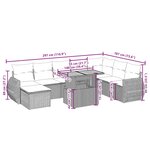 vidaXL Salon de jardin avec coussins 9 Pièces beige résine tressée