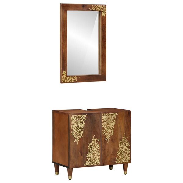 vidaXL Ensemble de Meubles de Salle de Bain 2 Pièces Marron miel