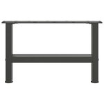 vidaXL Pieds de table basse Anthracite 2 pièces 50 x (30-31) cm Acier