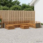 vidaXL Ensemble de canapés d'extérieur 9 Pièces Naturel