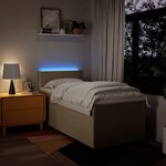 vidaXL Sommier à lattes de lit avec matelas Crème 80x200 cm Tissu