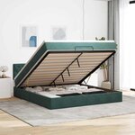 VidaXL Cadre de lit ottoman avec matelas vert foncé 180x200 cm velours