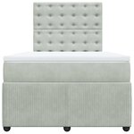 vidaXL Sommier à lattes de lit et matelas gris clair 120x190cm velours