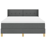 vidaXL Lit à ressorts avec matelas Gris foncé 190 x 140 cm Polyester