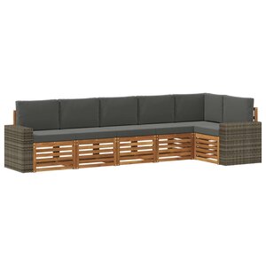 vidaXL Ensemble de canapés d'extérieur 6 pc Naturel et Anthracite