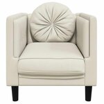 vidaXL Fauteuil avec coussin crème velours