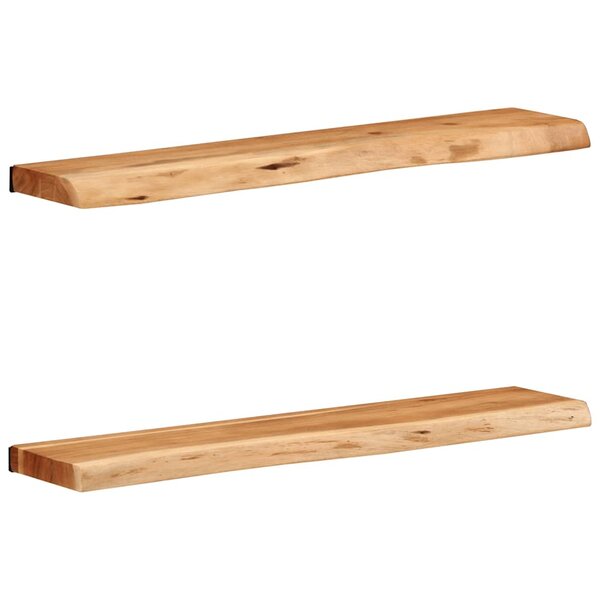 vidaXL Étagères murales 2 Pièces 80x20x3 5 cm bois massif d'acacia
