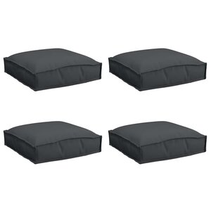 vidaXL Coussin pour assise de palette 4 Pièces Noir 40 x 40 x 8 cm