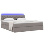 vidaXL Lit de rangement LED avec matelas Taupe 160 x 200 cm Tissu