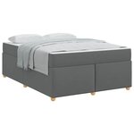 vidaXL Cadre de lit avec matelas Gris foncé 160 x 200 cm tissu