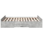 vidaXL Cadre de lit avec tiroirs sans matelas gris béton 120x200 cm