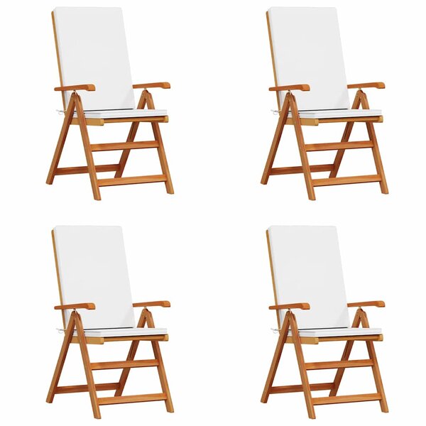 vidaXL Chaise de jardin 4 Pièces Marron 57 x 71.5 x 104cm Teck massif