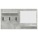 vidaXL Porte-manteau mural avec étagère Gris béton 90 x 10 x 50 cm