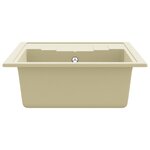 vidaXL Évier de cuisine avec trou de trop-plein ovale Beige Granit