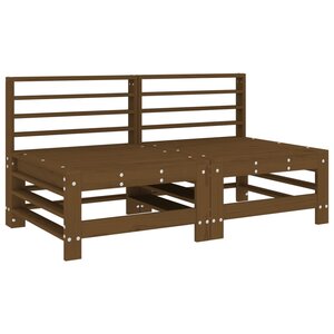 vidaXL Canapés centraux de jardin 2 Pièces marron miel bois de pin solide