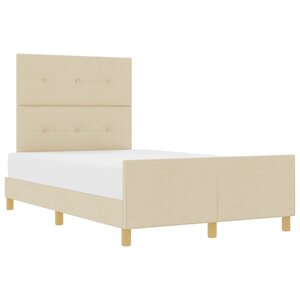 vidaXL Cadre de lit avec tête de lit Crème 120 x 190 cm tissu