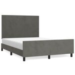 vidaXL Cadre de lit sans matelas gris foncé 140x200 cm velours