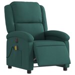 vidaXL Fauteuil de massage inclinable électrique Vert foncé Tissu