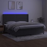 vidaXL Sommier à lattes de lit matelas et LED Gris foncé 200x200 cm