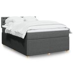 vidaXL Sommier à lattes de lit avec matelas Gris foncé 160x200cm Tissu