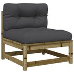 vidaXL Salon de jardin 4 Pièces avec coussins bois de pin imprégné