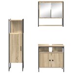 vidaXL Ensemble de meubles de salle de bain 3 pièces Chêne Sonoma en bois d'ingénierie