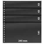 Feuilles de classement Omnia Lindner à 4 bandes pour timbres  blocs  enveloppes. Fond - Noir